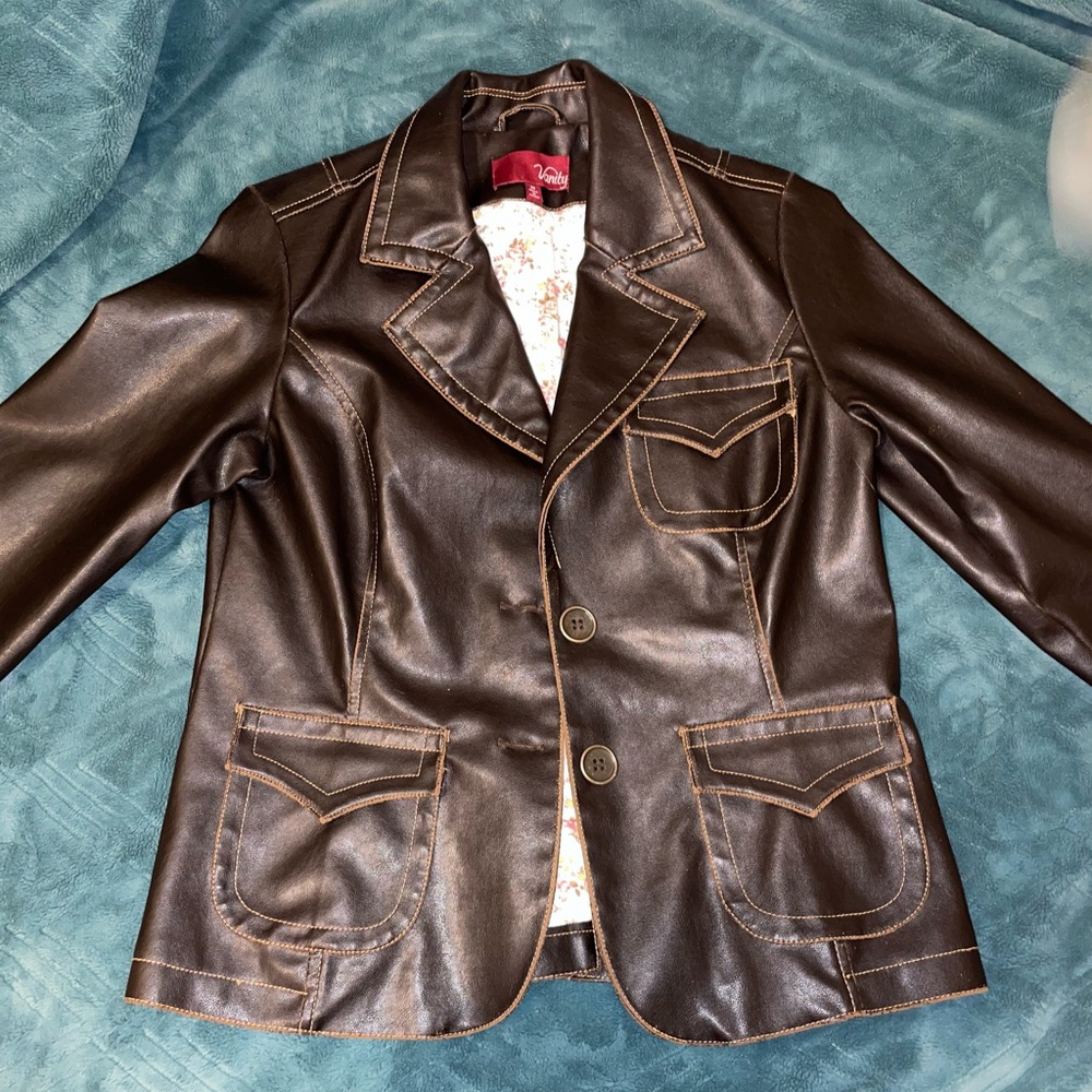 Vanity Size M Brown Leather Jacket